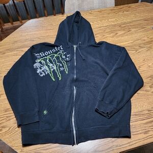 Monster Energy Zip Up Hoodie Size Large